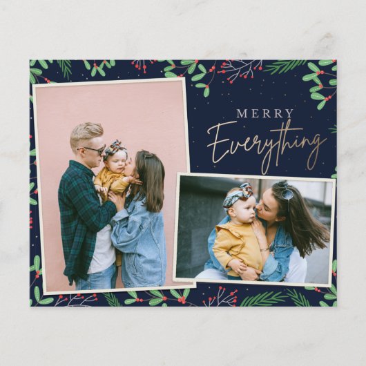 Papier Budget Marine Merry Everything Photo Holiday Card (Devant)