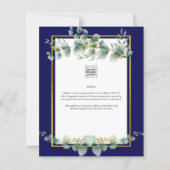 Papier BUDGET MARINE OR Eucalyptus Mariage Inviter QR COD (Dos)