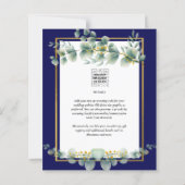 Papier BUDGET MARINE OR Eucalyptus Mariage Inviter QR COD (Dos)