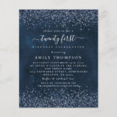 Papier Budget Marine Parties scintillant bleue fille 21e  (Devant)