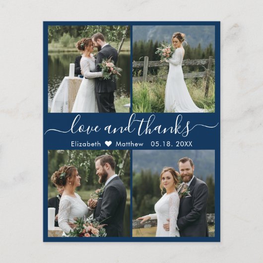 Papier Budget Marine photo blanche Collage Mariage Merci (Devant)