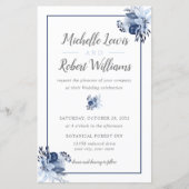 Papier BUDGET Marine Plutôt Grey Floral 5,5x8,5 mariage (Devant)