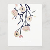 Papier Budget Marine rose Floral nuptiale Invitation (Dos)