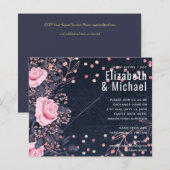 Papier BUDGET Marine rose Rosegold Mariage Floral (Devant / Derrière)