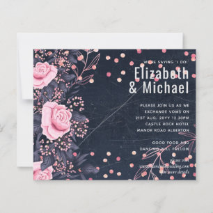 Papier BUDGET Marine rose Rosegold Mariage Floral