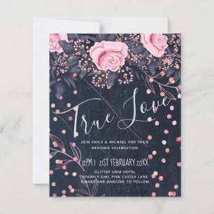 Papier BUDGET Marine rose Rosegold Mariage Floral