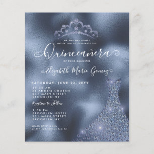 Papier Budget Marine Royal Blue Diamond Tiara Quinceanera