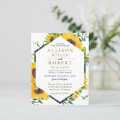 Papier Budget Marine Tournesol Faire-part de mariage rust (Debout devant)