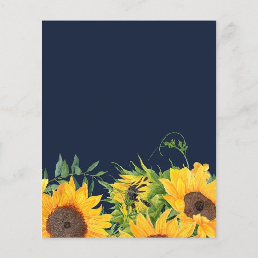 Papier Budget Marine Tournesol Faire-part de mariage rust (Dos)