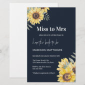 Papier Budget Marine Tournesol Invitation nuptiale douche (Devant / Derrière)