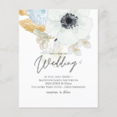 Papier BUDGET Marine White Gold Floral Wedding Invitation (Devant)
