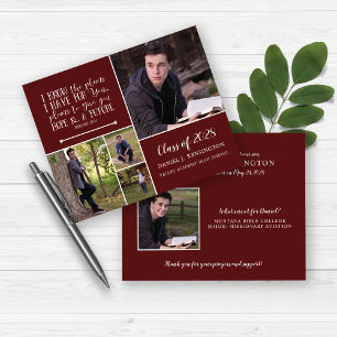 Papier Budget Maroon Christian Graduation Photo Collage