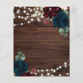 Papier Budget Marsala & Marine Baby shower de bois Invita (Dos)