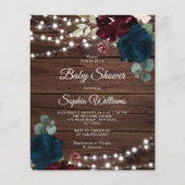 Papier Budget Marsala & Marine Baby shower de bois Invita (Devant)
