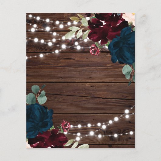 Papier BUDGET Marsala & Marine Bois Rustique Enregistrer  (Dos)