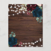 Papier Budget Marsala & Marine Nuptiale Douche Invitation (Dos)