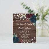 Papier Budget Marsala & Marine Rehearer Dîner Invitation (Debout devant)