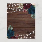 Papier Budget Marsala & Marine Rehearer Dîner Invitation (Dos)