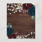 Papier Budget Marsala & Marine Rustic Faire-part de maria (Dos)