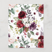 Papier Budget Marsala Rose Floral Faire-part de mariage (Dos)