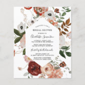 Papier Budget Marsala rose nuptiale douche Invitation (Devant)