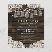 Papier Budget mason jars BBQ Couples Douche Invitation (Devant / Derrière)
