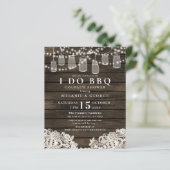 Papier Budget mason jars BBQ Couples Douche Invitation (Debout devant)