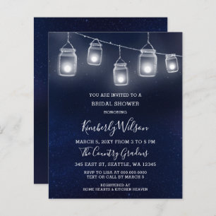 Papier Budget Mason Jars Invitation nuptiale douche