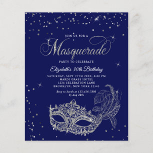 Papier BUDGET Masque de Fête d'Anniversaire Bleu Argent P