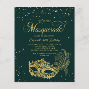 Papier BUDGET Masque d'or émeraude pour photo d'anniversa