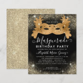Papier Budget Masquerade Black Gold Glam Parties scintill (Devant / Derrière)