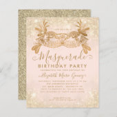 Papier Budget Masquerade Blush Parties scintillant or ros (Devant / Derrière)