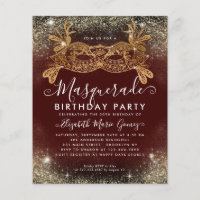 Budget Masquerade Bourgogne Parties scintillant or