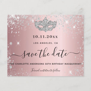 Papier Budget masquerade fête blush rose enregistrer la d