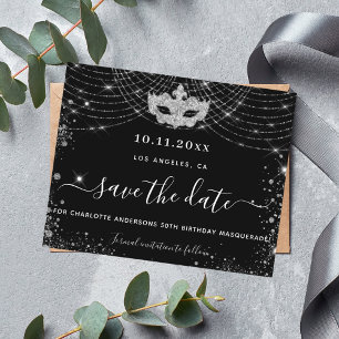 Papier Budget masquerade fête noir argent enregistrer la