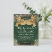 Papier Budget Masquerade Green Gold Glam Parties scintill (Debout devant)