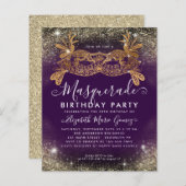 Papier Budget Masquerade Purple Gold Parties scintillant  (Devant / Derrière)