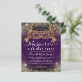 Papier Budget Masquerade Purple Gold Parties scintillant  (Debout devant)