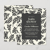 Papier Budget Matisse Botanique Noir Blanc Baby shower (Devant / Derrière)