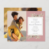 Papier Budget Mauve Faire-part de mariage de photos (Devant / Derrière)