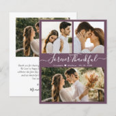 Papier Budget Mauve Photo Collage Mariage Merci Circulair (Devant / Derrière)