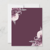 Papier Budget Mauve Silver Floral Wedding Invite (Dos)