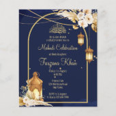 Papier Budget Mehndi invitation lanternes arabes arche d' (Devant)