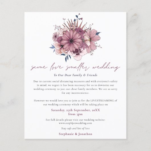 Papier Budget Même amour Mariage plus petit Enregistrer l (Devant)