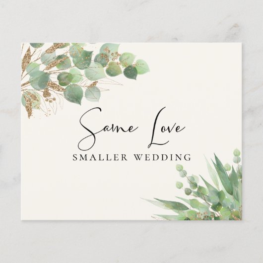 Papier Budget Même Amour Plus Petit Mariage Eucalyptus (Devant)