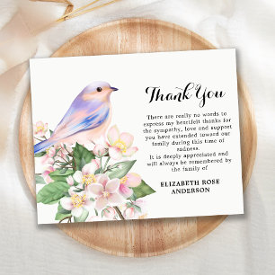 Papier Budget Memorial Bird Sympathie Florale Merci