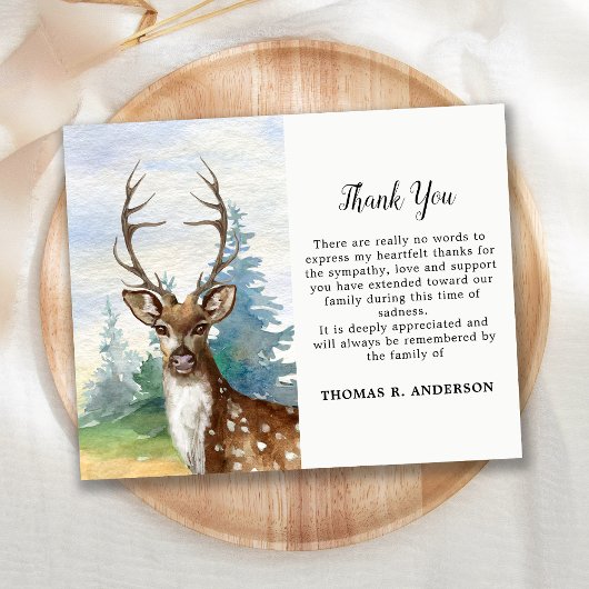 Papier Budget Memorial Deer Sympathy Funérailles Merci