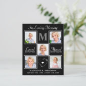 Papier Budget Mémorial Élégant 5 Photo Merci funéraire (Debout devant)