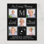 Papier Budget Mémorial Élégant 5 Photo Merci funéraire (Devant)