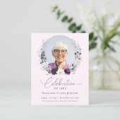 Papier Budget Mémorial Floral Rose Célébration de la Vie (Debout devant)